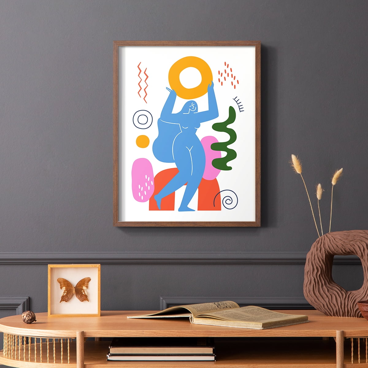 Matisse CDLVII in Brown Solid Wood Framed Print No Nail Hanging