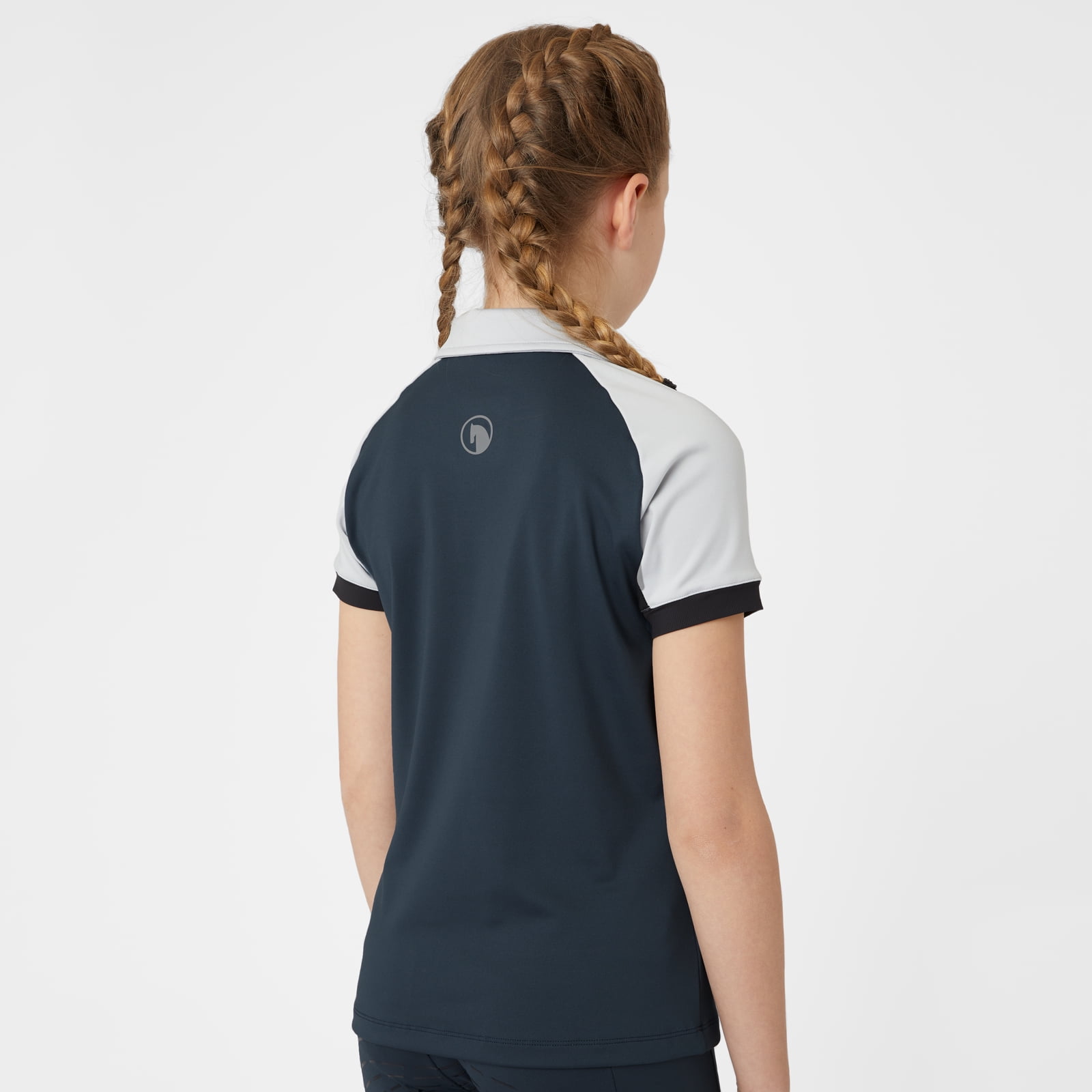 HORZE Laura Kids' Equestrian Moisture Wicking Short Sleeve Training Shirt with Mesh