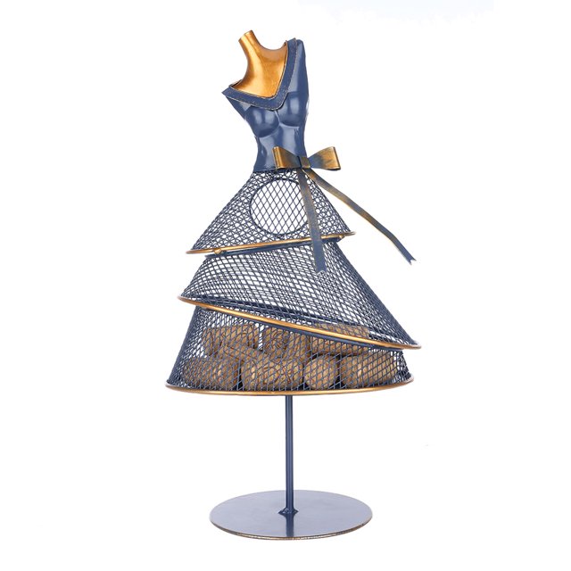 Wine Cork Holder Vestido de noche Modelo Decoración Contenedor de hierro multifuncional Ad Tooarts escultura de hierro