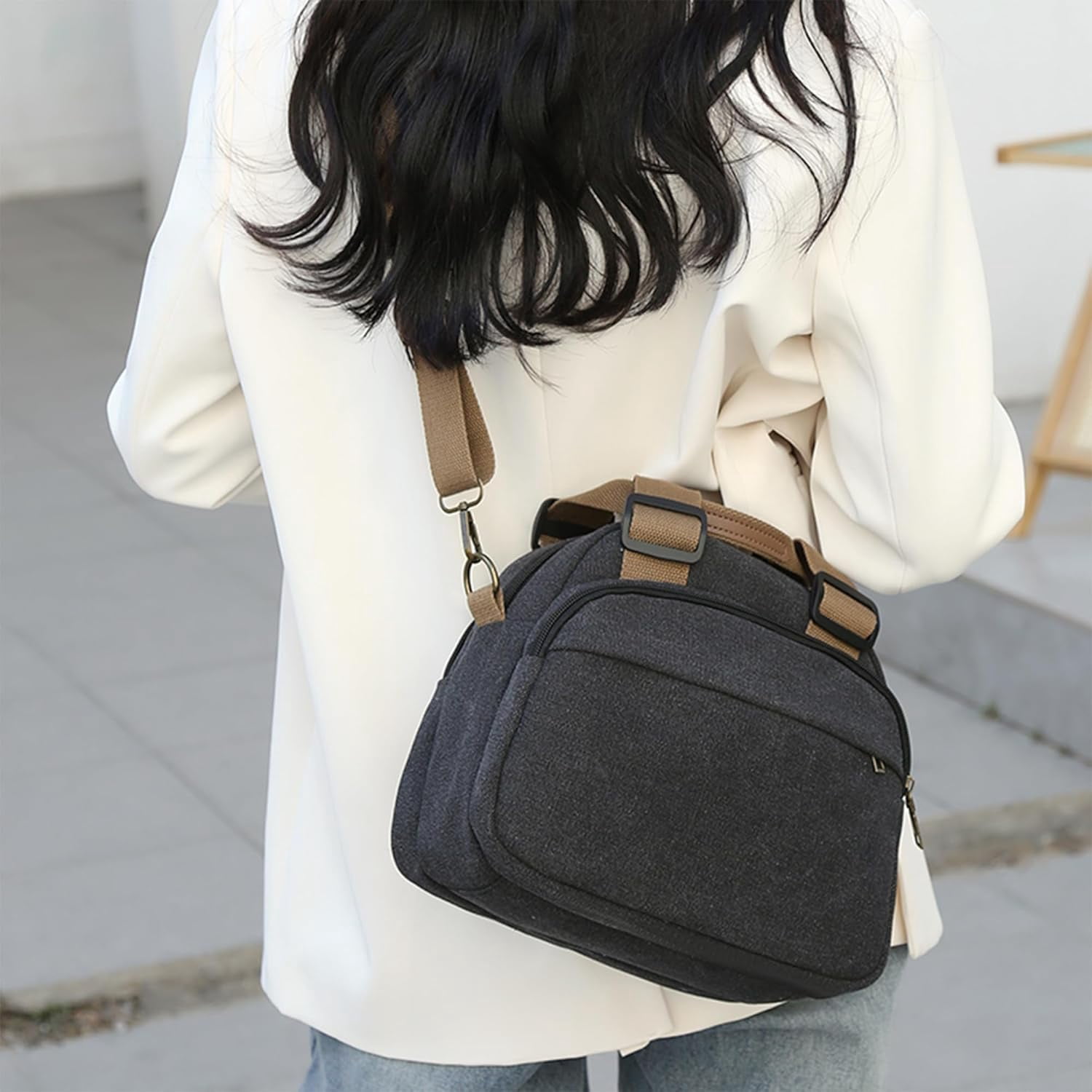 Small Canvas Crossbody Bags for Women Practical Hobo Tote Top-handle Handbag Multi Compartment Casual Going Out Satchel