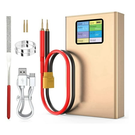 

Spot Welder 10000Ma-H Enhanced 99 Gears with LCD Colorful Display for Real 0.1-0.25Mm Nickel Sheet Battery Welding