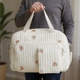 thumbnail image 5 of HUISZJ Baby Diaper Bag Quilted Bag, Large Capacity Cute Bear Printed Mommy Bag, Hand-Held Travel Bag for Work Travel Outdoor, 5 of 6