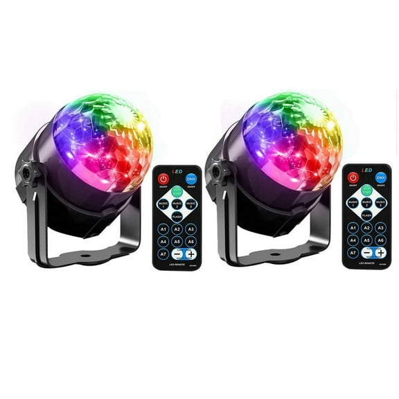 2Pcs Sound Activated Lights with Remote Control Dj Lighting Disco Light Strobe Lamp for Home Room Dance Parties USB