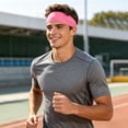 thumbnail image 2 of Fgnfyis Workout Headbands Breathable Sweat Wicking Feel Headband for Men Women Lightweight Bandana Style Sports Sweatbands Running Headband Pink One Size, 2 of 4