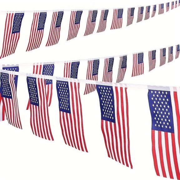 American String Flags 23 Ft US United States Banner Flag Bunting Banner ,Small Mini US Pennant flags 4th of July Independence Day Patriotic Decoration