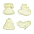 thumbnail image 1 of Xihbxyly Cortadores de Fondant con Émbolo, Diseño de Zapatito de Bebé, Material Seguro y No Tóxico, Ideal para Galletas, Decoración de Pasteles y Manualidades, Fácil de Limpiar, Juego de 4 Piezas., 1 of 2