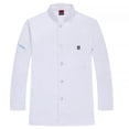 thumbnail image 1 of CHEF UNIFORM Uniform Cocina de manga larga Delantal con bolsillos delanteros Butcher Professional Home Supplies Sweat Bands for Grill Restaurant White XL sidaley LF000324-09, 1 of 7