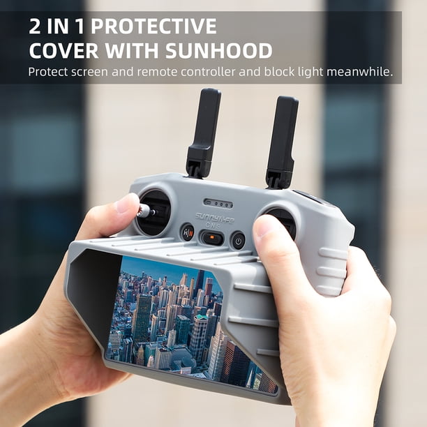 Funda protectora del controlador a prueba de polvo para DJI RC 2 (gris con capucha)