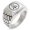 Silver, variant on Stainless Steel Celtic Awen Arwen Three Rays Geometric Pattern Step-Down Biker Style Polished Ring