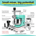 COOKLEE 6IN1 Stand Mixer with 9 Accessories, SM1507BM, Mojito Blue