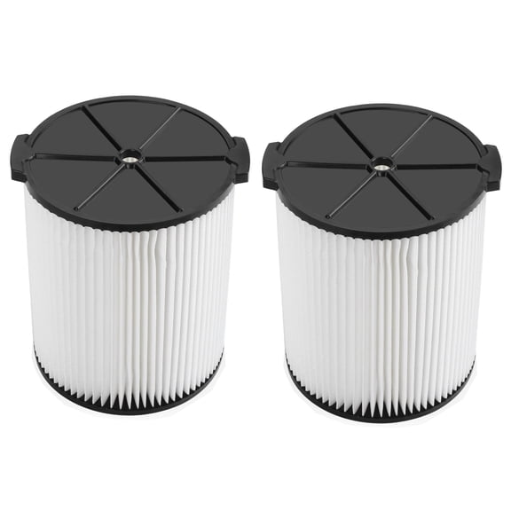 2 Pack VF4000 Replacement for RIDGID Washable Wet/Dry Vacuum Garage Shop Vac Pleated Filter, White