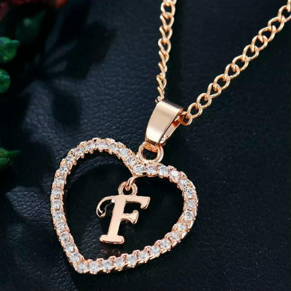 K-KED Women Ladies Alphabet Pendant Necklace Initial Letters A-Z Chain Delicate Jewelry Gifts-F