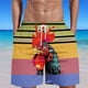 thumbnail image 5 of Mens Pantalones Cortos Atléticos Llama Impresión Especial Gallo, Pantalones Cortos de Playa Casual Pantalones para Hombres, 5 of 5