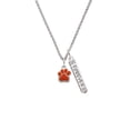 thumbnail image 2 of Delight Jewelry Silvertone Small Orange Paw Silvertone Forever Bar Charm Necklace, 23", 2 of 4