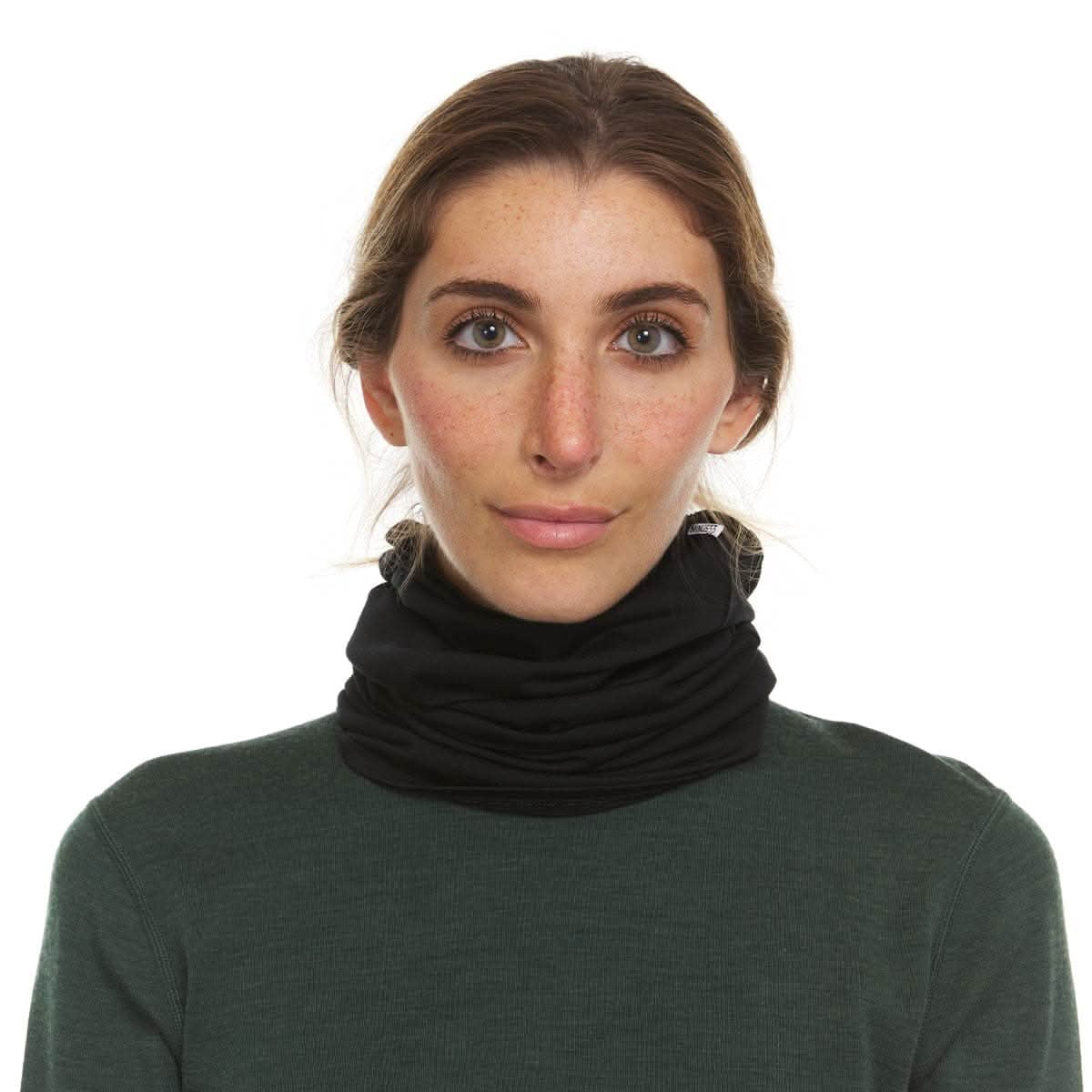 Woolverino - Merino Wool Microweight Multiclava - Multifunctional Headwear- UV Protection - Hiking Neck Gaiter - Hunting Balaclava - Black