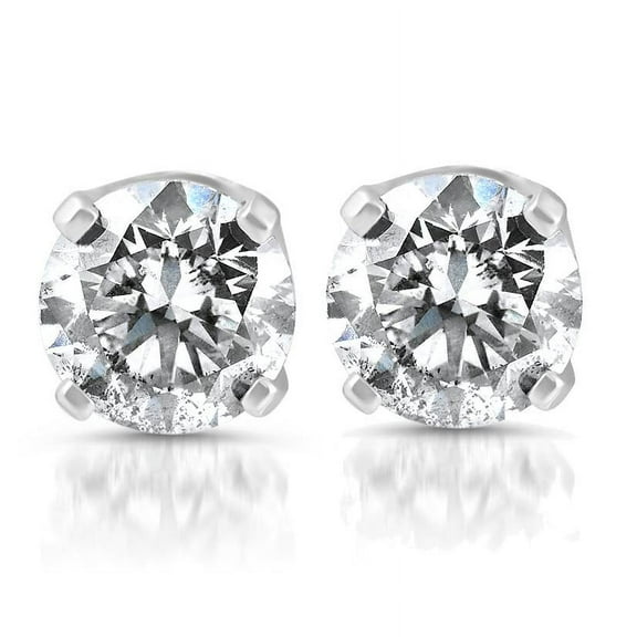 Pompeii 1/4ct Diamond Stud Earrings 14K White Gold (G/H,SI2-SI3)