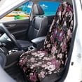 thumbnail image 3 of Chririnla Terry Cloth Car Seat Cover Machine Washable, Compatible with Truck Van, Bucket Seat Protector Fit for Sedan Vehicle, Purple Butterfly Floral 1 Pack, 3 of 7