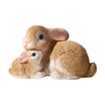 thumbnail image 1 of Luzkey Rabbit Statue Bunny Sculpture Collection Cute Easter Decoration Resin Rabbit Figurine for Living Room Porch Courtyard Outside Brown, 1 of 7
