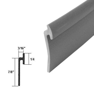 Angled Gray Vinyl Framed Shower Door Drip Rail 50 Ft Long