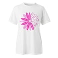 thumbnail image 4 of TSADFHJI T-Shirts pour Femmes Tendance 2024 Coton T-Shirt Imprimé pour Femmes à Manches Courtes Col Rond Haut Blouse S Blanc, 4 of 5