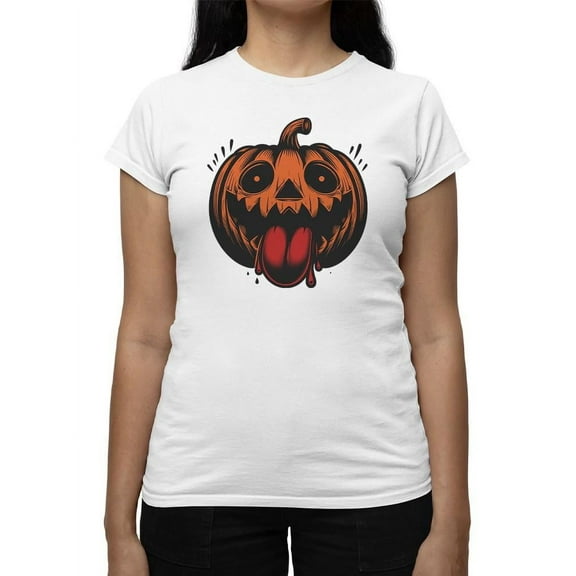 Dancing Skeleton Pumpkin Halloween Graphic - Women's T-shirt