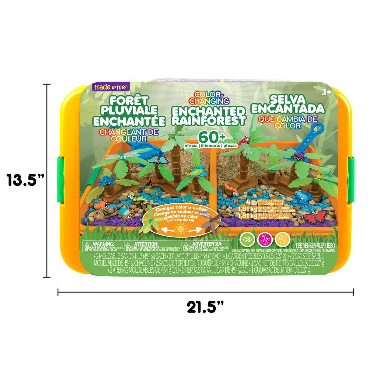 Made By Me 60+ Piece Color-Changing Enchanted Rainforest Sensory Playset, Fun Sensory Bins for Toddlers 3+ with Moldable Sand, Learn Through Play Toys, Unique Fine Motor Toys