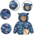 thumbnail image 3 of LYMAYTER Boys Girls Jacket for Kids Fleece Fall Winter Ear Hooded Warm Coat Toddler Long Sleeves Thickened Outerwear for 2-7 Years, 3 of 9
