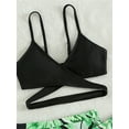 thumbnail image 5 of WIBACKER Tween Girl's 3 Piece Swimsuits V-Neck Criss Cross Bikini Bathing Suit with Beach Shorts, 5 of 7