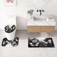 thumbnail image 4 of Set de decoración de baño Litabel, diseño de mariposas negras con estampado floral, 4 unidades, 4 of 6