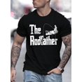 thumbnail image 1 of Polyester Slight Stretch Crew Neck Fishing Theme Casual T-Shirt with Rodfather Print for Men - Summer Wear, 1 of 5