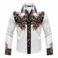 thumbnail image 4 of CONZONE Mens Western Cowboy Shirts Long Sleeve Buttons Down Shirts for Men Trendy Embroidered Lapel Soft Lightweight Tops, 4 of 4