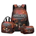 thumbnail image 1 of Minecraft Backpack Set for Students with Double Layer Pencil Case and Lunch Bag, 24 Styles, Waterproof School Supplies, 1 of 4