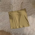 thumbnail image 4 of Lightweight Camisole Linen Women's Spaghetti Strap Crop Cami Top, Square Neck Slim Fits Basic Tanks, Summer Lightweight Comfy Camisole Yellow L, 4 of 8