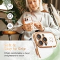 thumbnail image 3 of for iPhone 14 Pro Case 6.1 inch,Cute Curly Wave Frame Case with Love Heart Pattern,Luxury Plating Edge Full Camera Protection Shockproof Phone Case for Women Girls-White, 3 of 13
