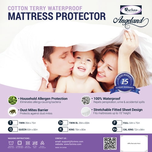 Furinno Angeland Terry Cloth Hypoallergenic and Waterproof Mattress Cover