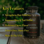 Pete & Pedro BIOTIN Gummies – Daily Supplement For Hair, Skin, Nails, 60 Count