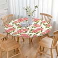 thumbnail image 3 of Round Fitted Tablecloth with Elastic Edges Fits 36"-44" Round Tables Pioneer Colorful Floral Waterproof Table Cover Washable Indoor and Outdoor for Party Kitchen Dinner Banquet Patio Picnic, 3 of 7