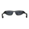 thumbnail image 4 of Trendy Sport Wrap Soft Tip Plastic Beveled Thick Plastic Sunglasses Metallic Gunmetal Black, 4 of 4