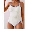 thumbnail image 4 of Traje de baño de una pieza para mujer, con pliegues, control de barriga, 4 of 4