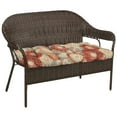 thumbnail image 3 of Jordan Manufacturing 44" x 18" Anita Scorn Grey Floral Rectangular Tufted Contoured Outdoor Wicker Settee Bench Cushion, 3 of 12