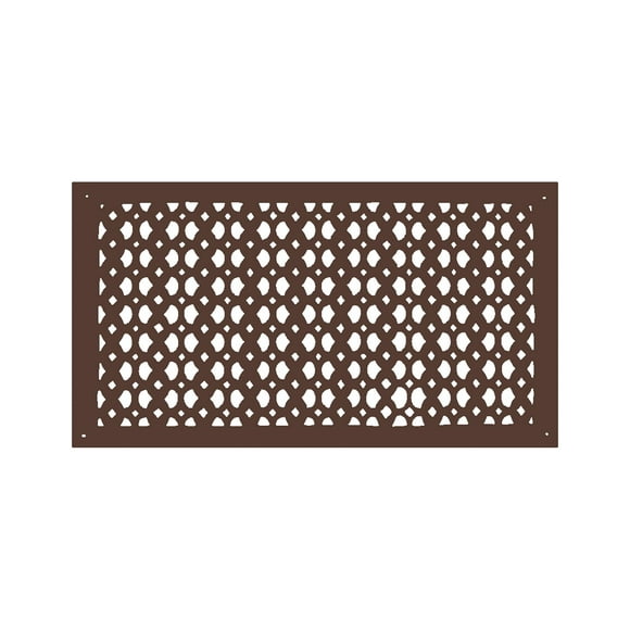 Air Return Grill 10″x24″ with holes & screws, faceplate Size 12″x24″. Decorative cast aluminum HVAC vent cover, powder-coated, repaintable, Tudor Mushroom design (VR100).