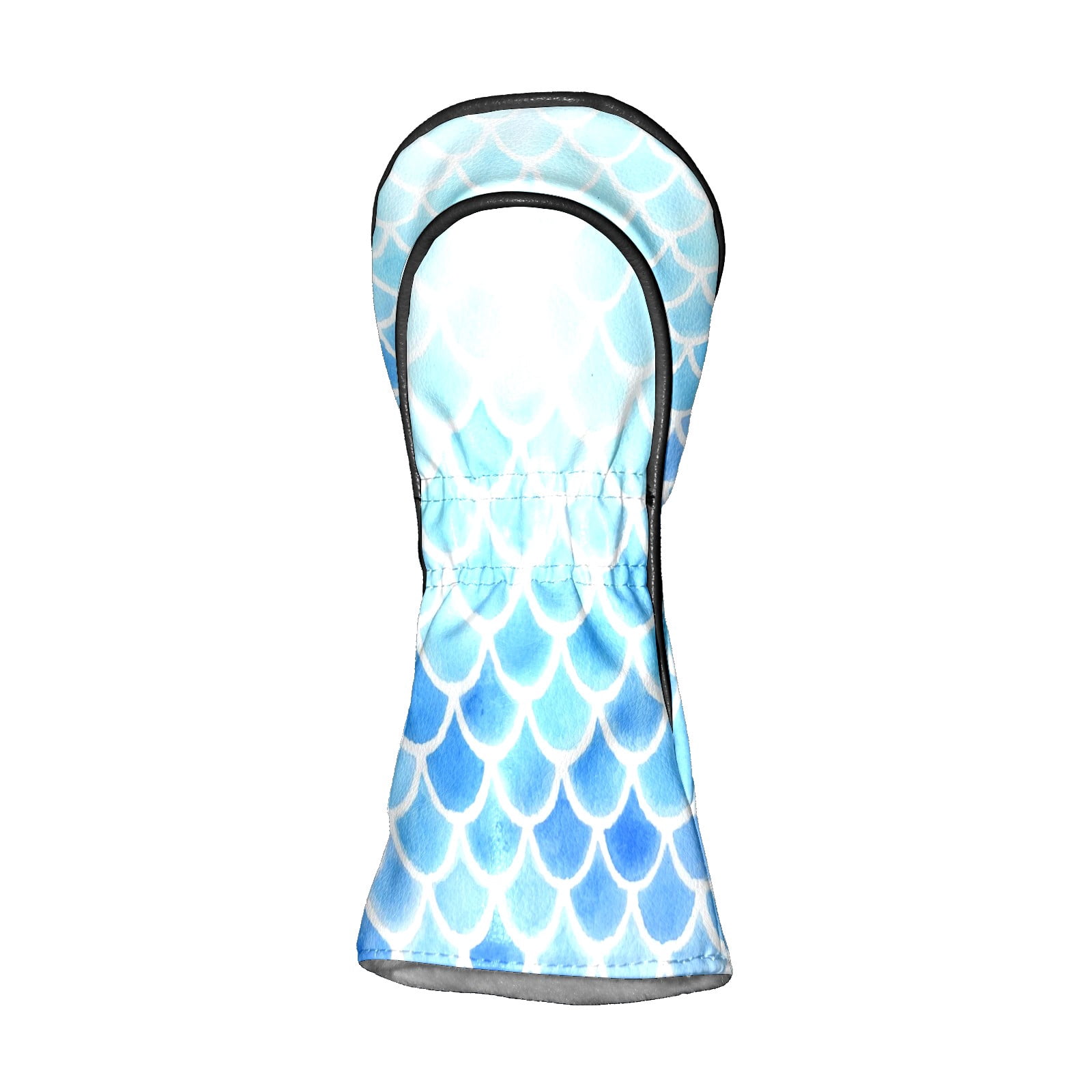 Golf Club Covers, Blue Mermaid Scales Premium PU Leather Driver Hybrid Putter Head Covers with Velvet Lining, Waterproof Golf Gifts for Men Women