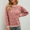 thumbnail image 4 of Lilgiuy Women Casual Leopard Print Sweatshirt Pullover Long Sleeve Shirt Tops Blouse,Pink,4 2022 Fall Winter, 4 of 5