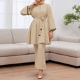 thumbnail image 2 of Elegant 2-Piece Outfit: Crystal Embellished Loose Top & Flared Pants Set For Women - Casual Daily & Party Wear, 2 of 4