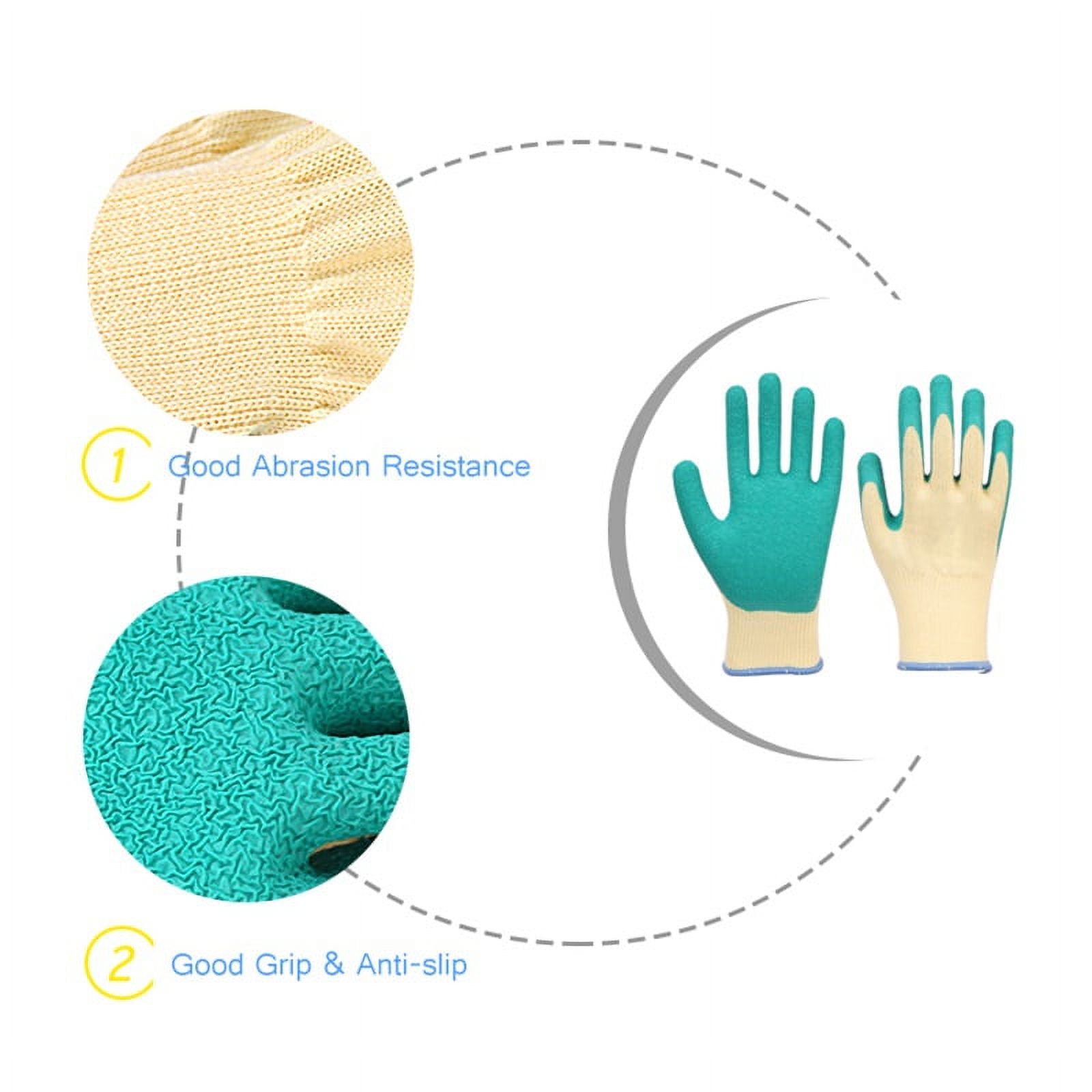 Working Gloves Men Polyester Latex Crinkle Rubber Gloves Work Safety Gloves Hand,10 pairs ,Comfort and Durability