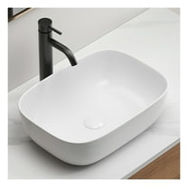 Bathroom Small Vessel Sink Above Counter White Porcelain Ceramic Oval Rectangle Bathroom Vanity Sink Bowl Lavatory Wash Basin