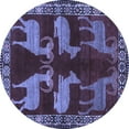thumbnail image 1 of Ahgly Company Indoor Round Persian Blue Traditional Area Rugs, 3' Round, 1 of 4