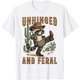 thumbnail image 1 of Camiseta de verano divertida con sombrero de vaquero de mapache desabrochado y feral, 1 of 2