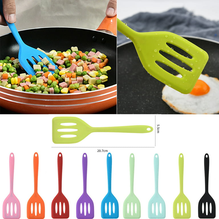Mini Silicone Spatulas Set - Non-Stick & Heat-Resistant Turners, Pro-Grade - Baking Cooking Mixing 10-Piece Set, Multicolor - by Floridabrands