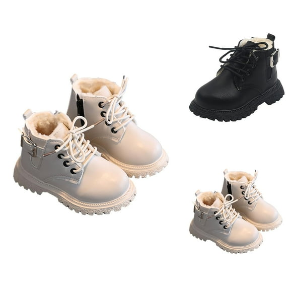 Girls Boots Girls Winter Boots Girls Boots Fashion Mesh Lace Non Breathable PU Lace Shoes for Kids